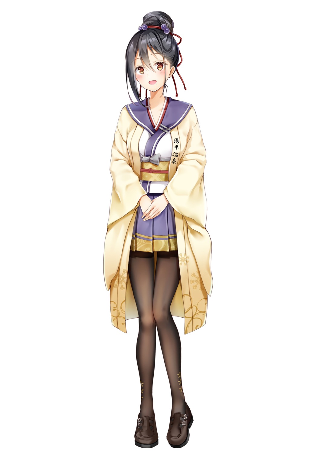 japanese_clothes, onsen_musume, pantyhose, seifuku, yoshida_iyo, yunohira_touka