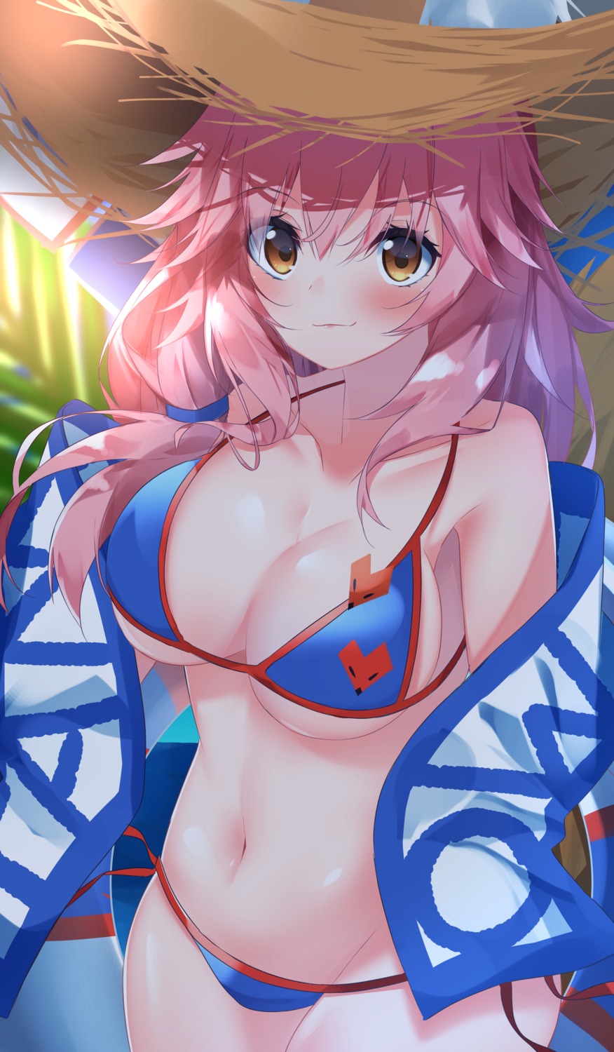animal_ears, bikini, fate/grand_order, suisen-21, swimsuits, tail, tamamo_no_mae