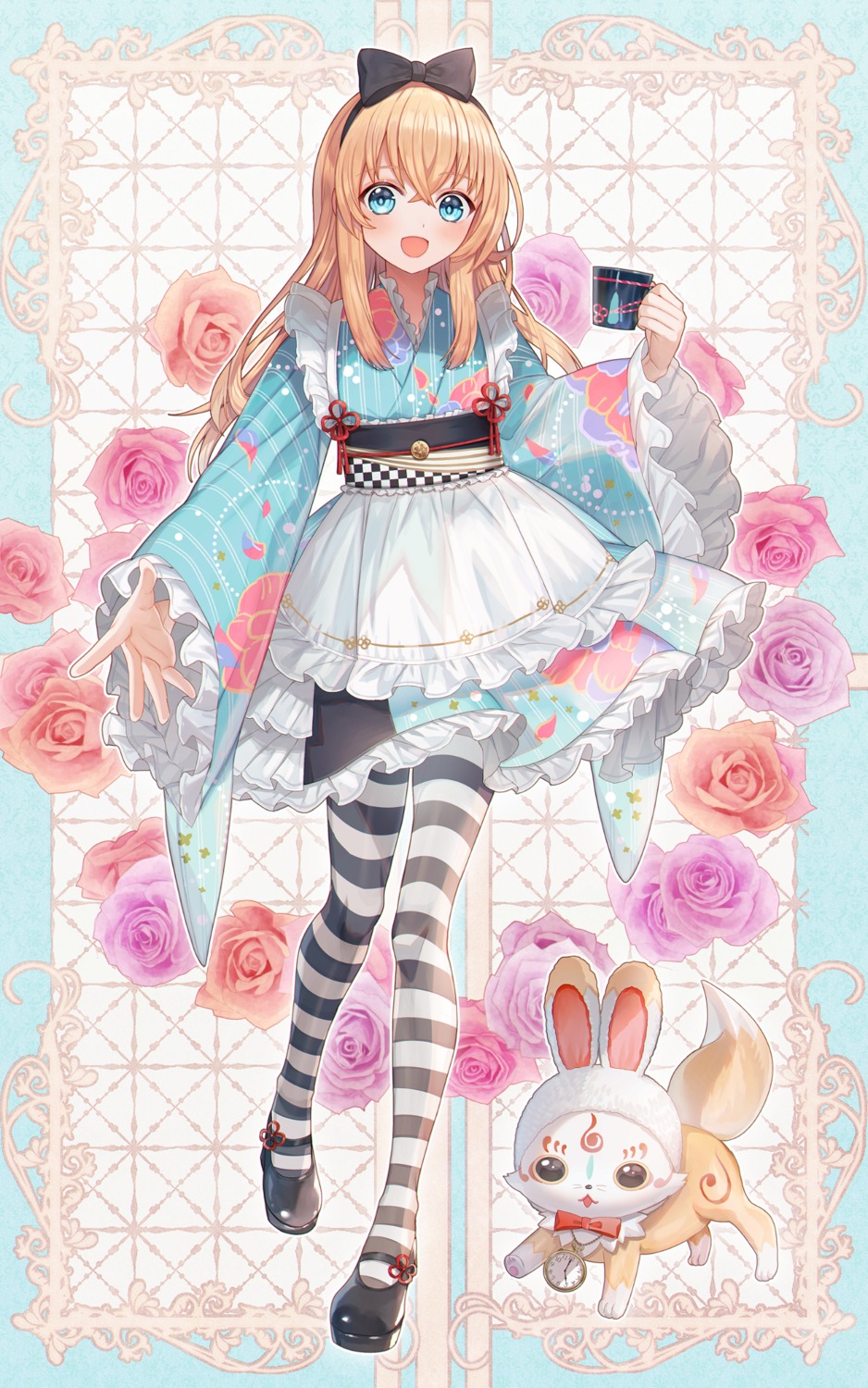 abandon_ranka, maid, midare_toushirou, pantyhose, touken_ranbu, trap, wa_maid