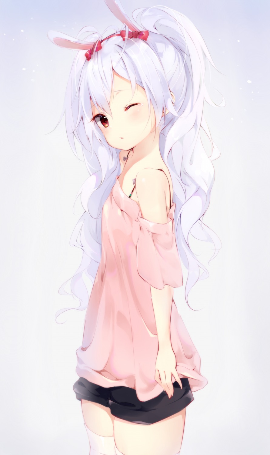 animal_ears, azur_lane, bunny_ears, laffey_(azur_lane), t-bth, thighhighs