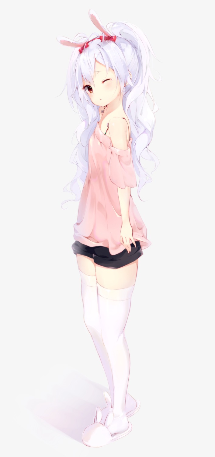 animal_ears, azur_lane, bunny_ears, laffey_(azur_lane), t-bth, thighhighs