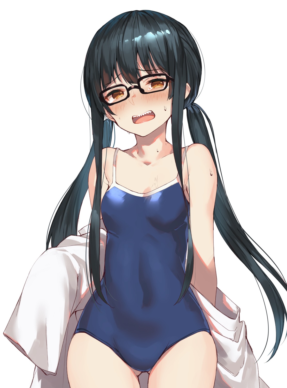 amagasa_yun, madara_(tejina_senpai), megane, school_swimsuit, swimsuits, tejina_senpai