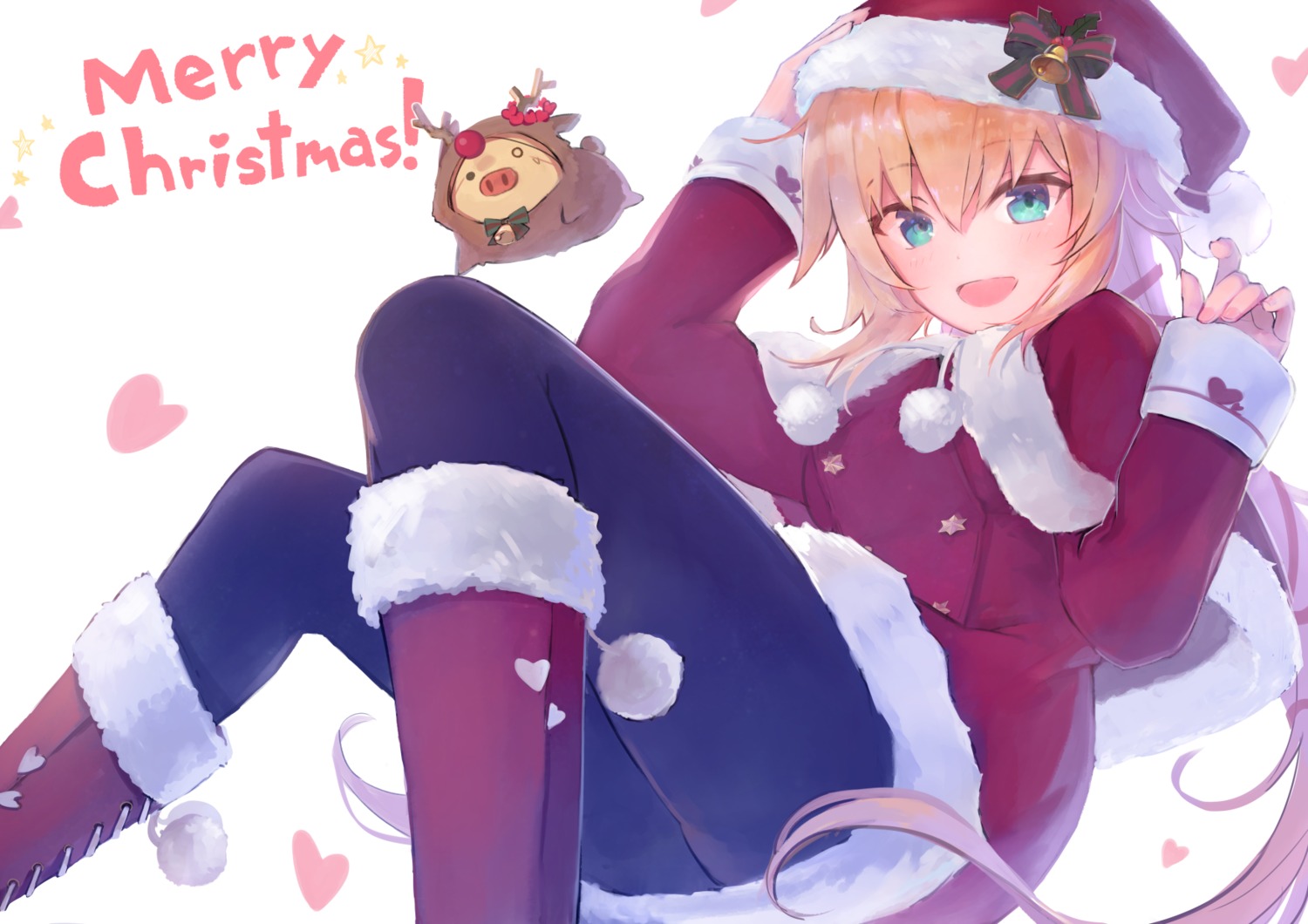akai_haato, christmas, hololive, pantyhose, t6