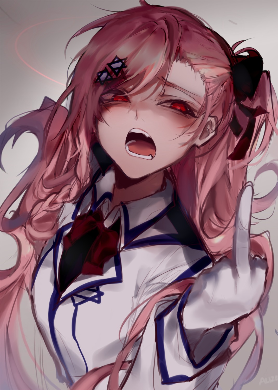 allze, girls_frontline, negev_(girls_frontline), sketch, uniform