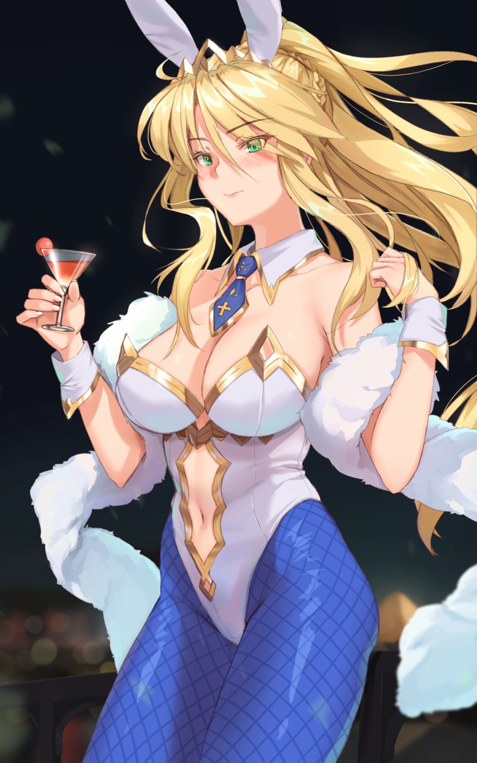 animal_ears, artoria_pendragon_(fate), bunny_ears, bunny_girl, fate/grand_order, fishnets, maru_(maru1625), pantyhose