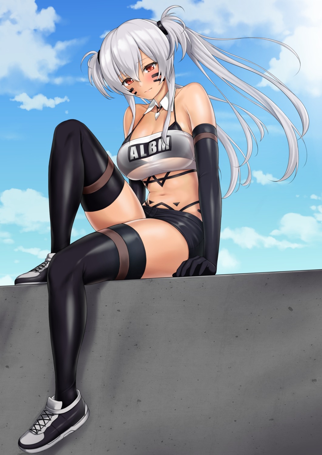 alabama_(azur_lane), azur_lane, bikini, cleavage, kamui_aya, see_through, swimsuits, tattoo, thighhighs