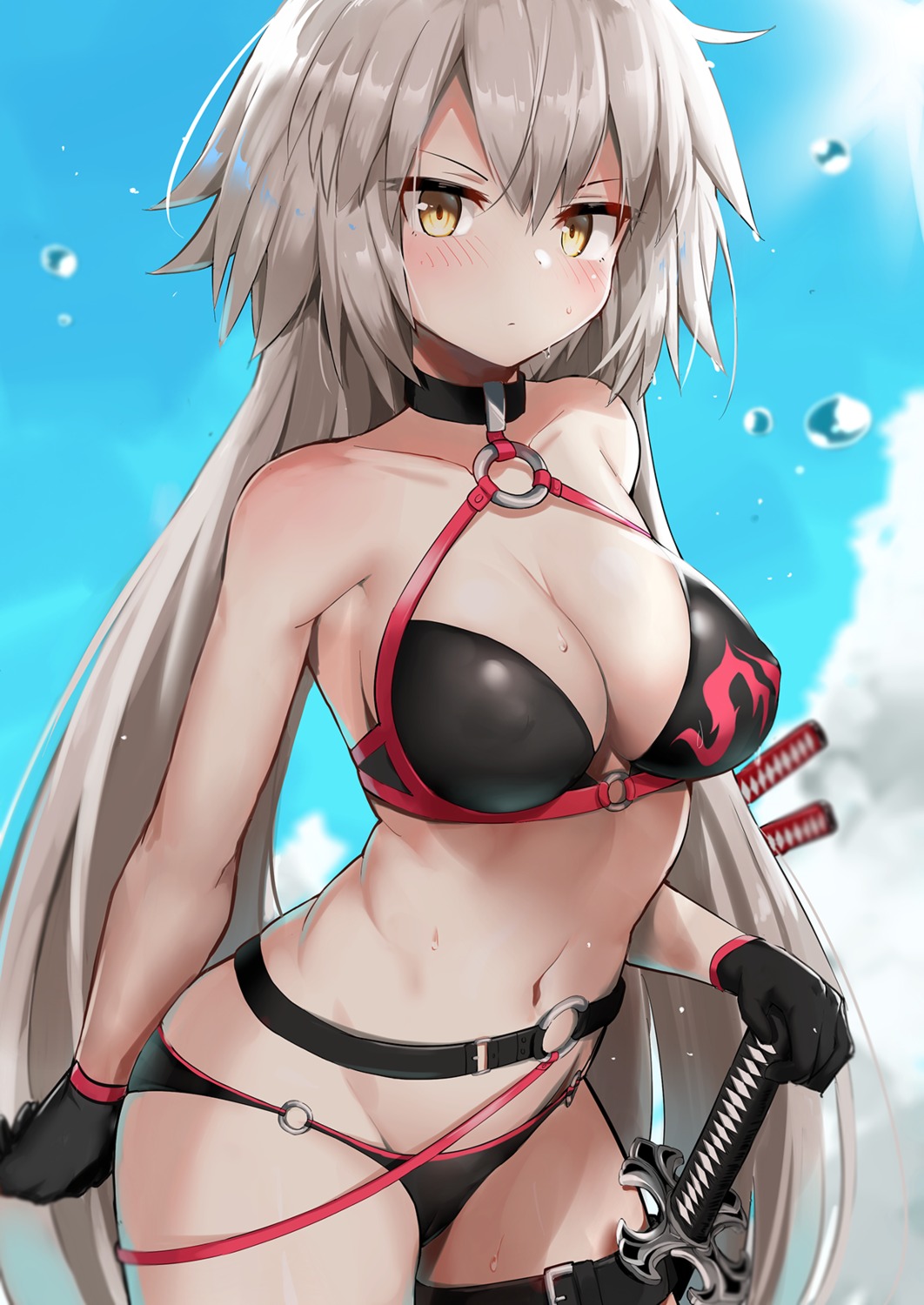 bikini, cleavage, erect_nipples, fate/grand_order, garter, haru_(renol), jeanne_d'arc, jeanne_d'arc_alter_(fate)