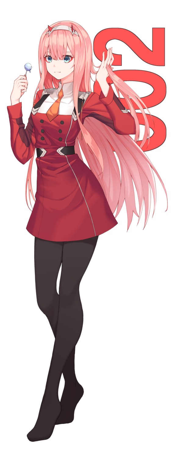 darling_in_the_franxx, horns, pantyhose, soli_(pouiliuoq_soli), uniform, zero_two_(darling_in_the_franxx)