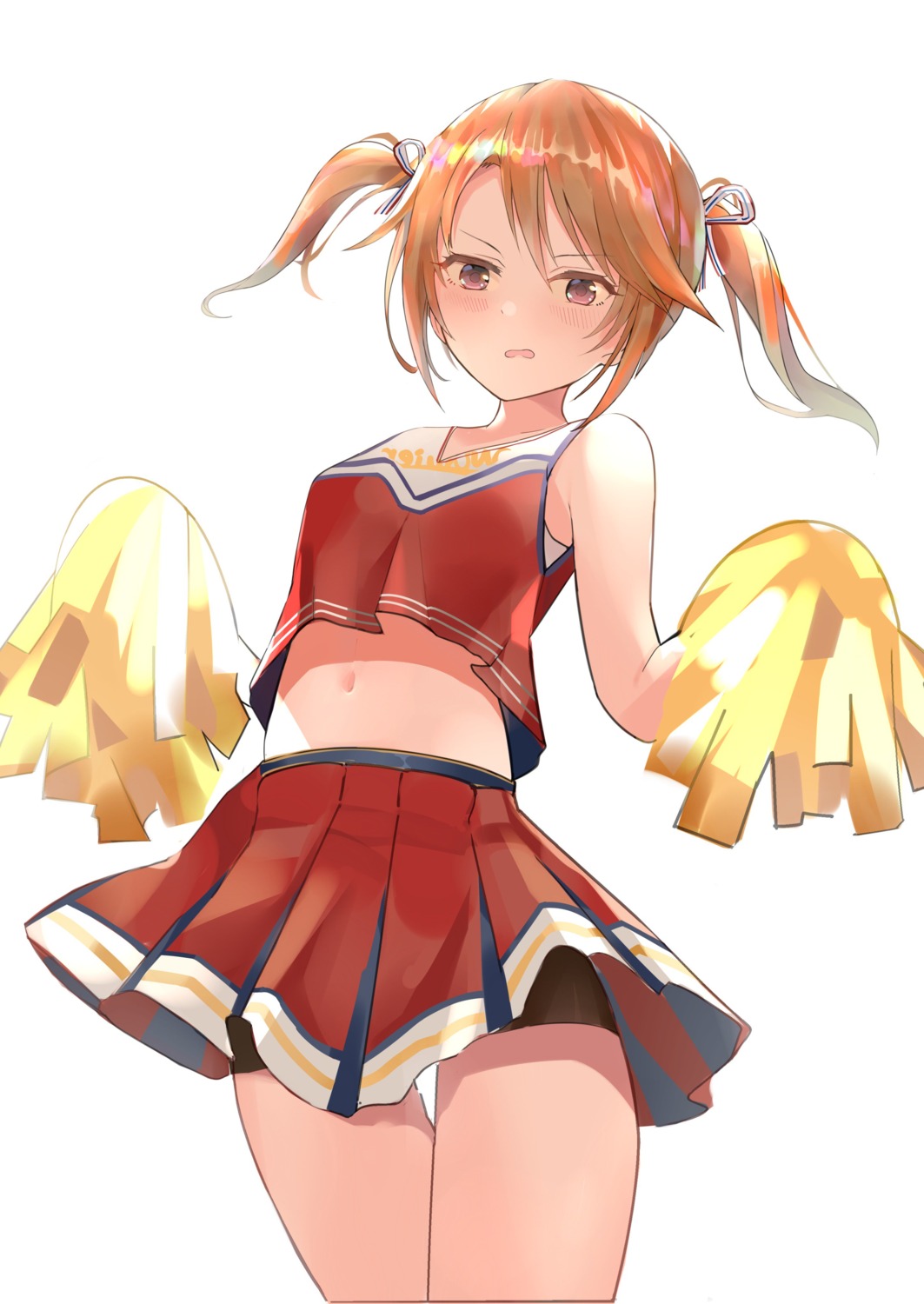 bike_shorts, cheerleader, pjkka, skirt_lift, the_idolm@ster, the_idolm@ster_cinderella_girls, the_idolm@ster_cinderella_girls_u149, yuuki_haru