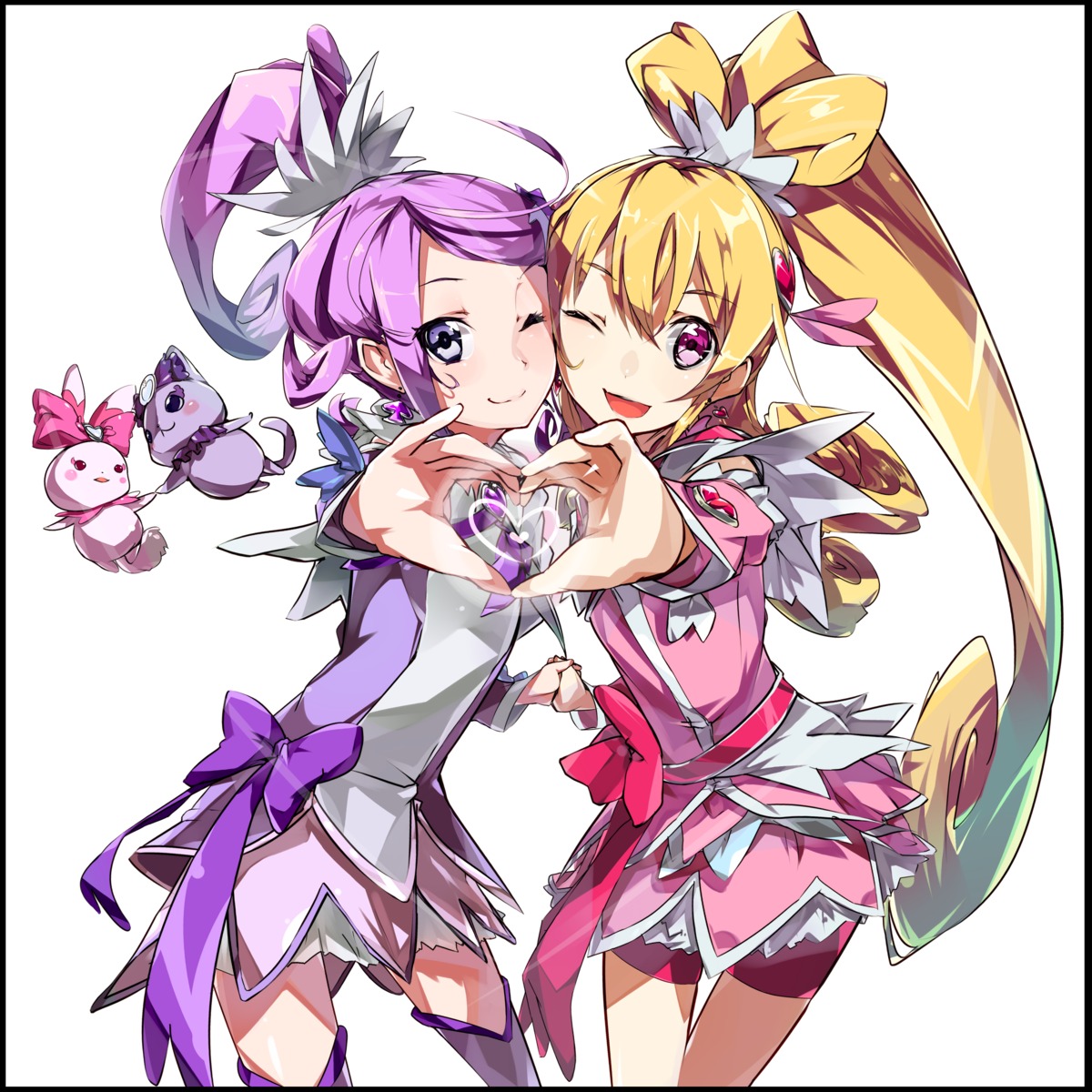 aida_mana, bike_shorts, dokidoki!_precure, kenzaki_makoto, konishi, precure, thighhighs