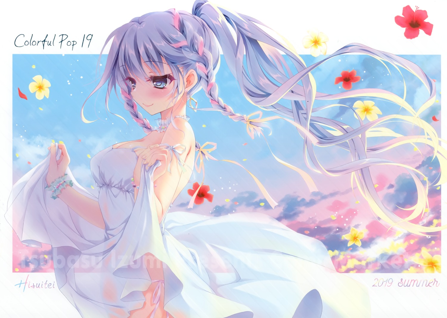 cleavage, dress, hisuitei, izumi_tsubasu, pantsu, string_panties, summer_dress