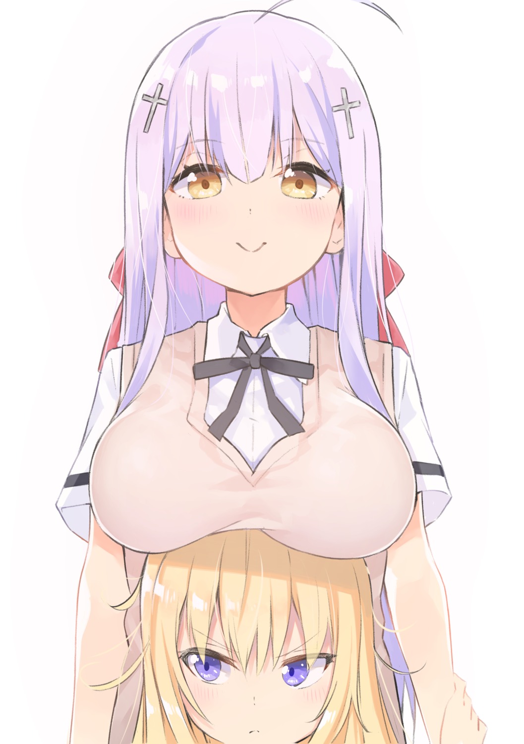 gabriel_dropout, kerun, seifuku, shiraha_raphiel_ainsworth, sweater, tenma_gabriel_white