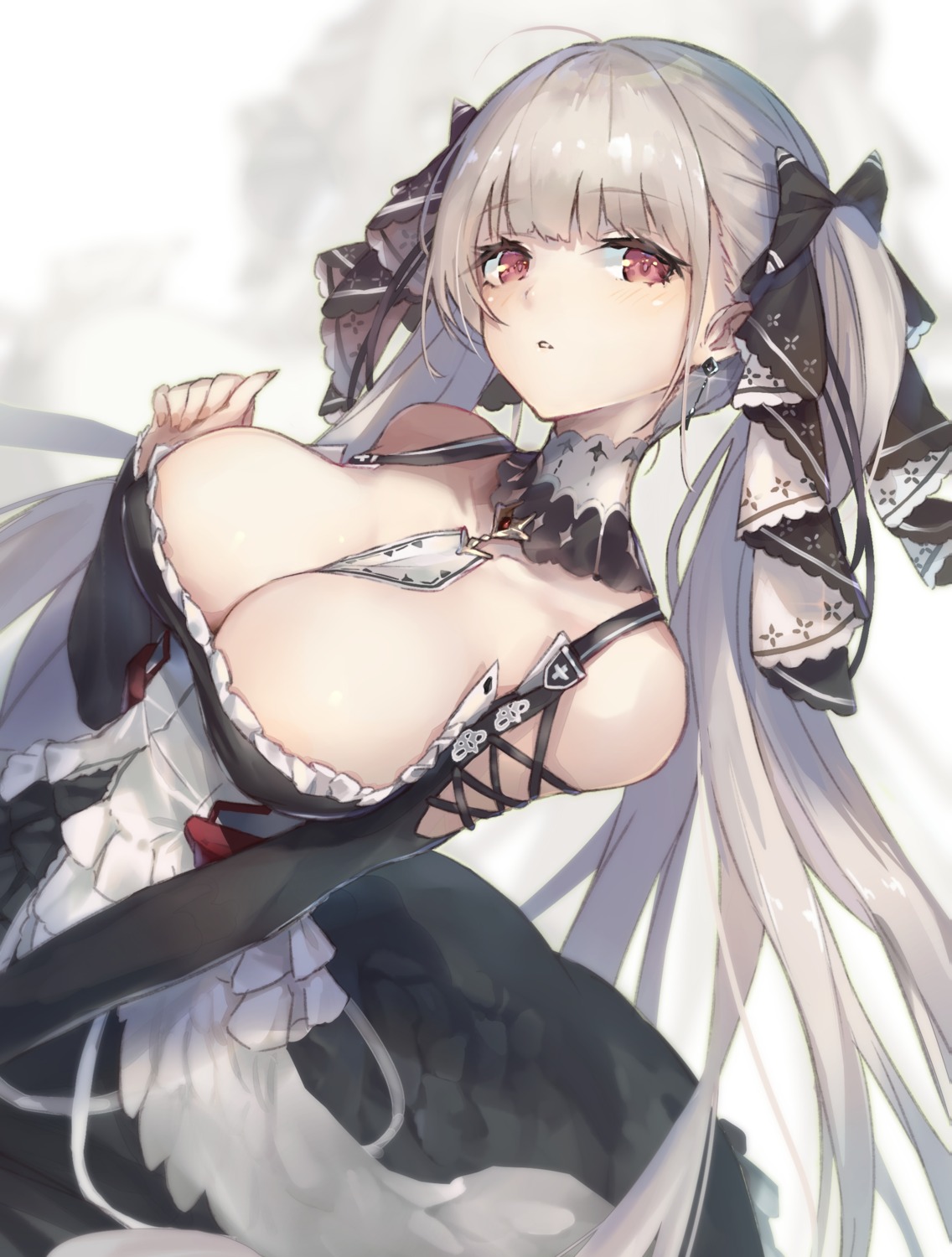 azur_lane, breast_hold, cleavage, cruel_gz, dress, formidable_(azur_lane), gothic_lolita, lolita_fashion