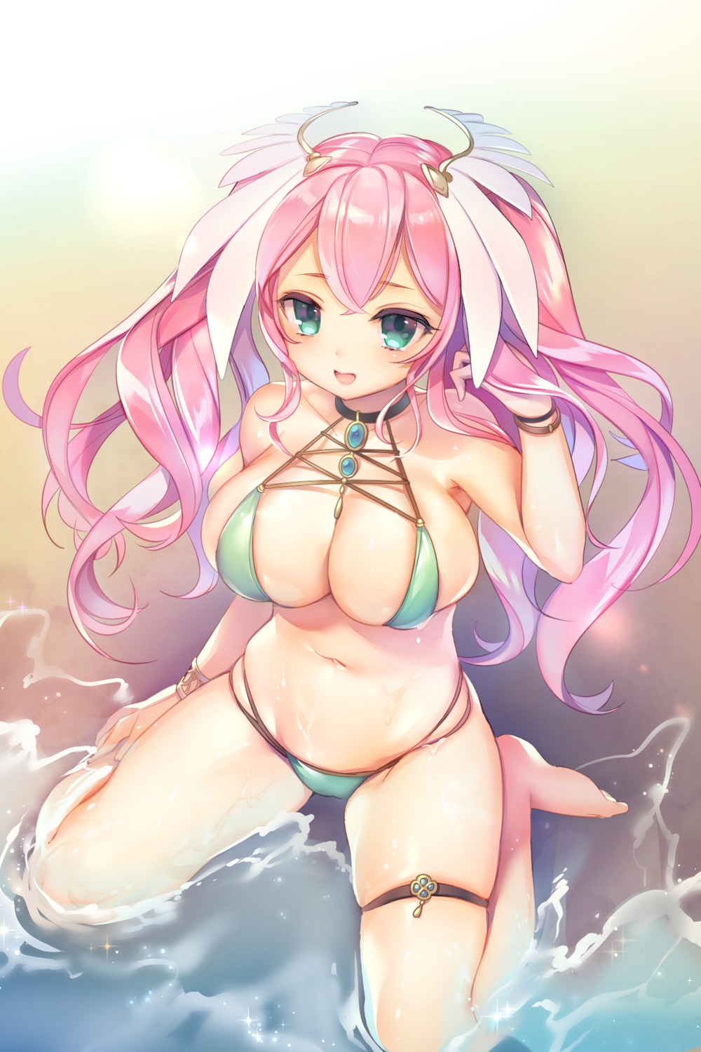bikini, garter, mg_kurino, swimsuits, wet
