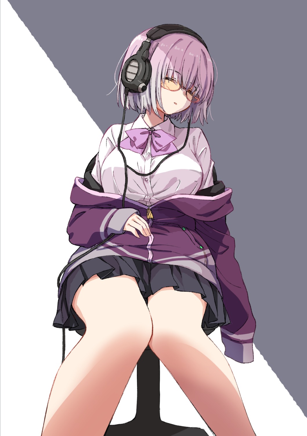gridman_universe, gym_uniform, headphones, matsuda_hikari, megane, seifuku, shinjou_akane, ssss.gridman
