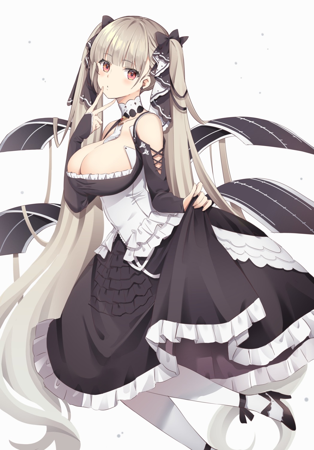 azur_lane, formidable_(azur_lane), gothic_lolita, heels, lolita_fashion, no_bra, skirt_lift, yuzu-aki