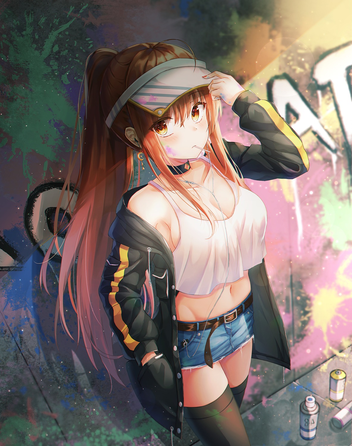cleavage, lkeris, thighhighs, torn_clothes