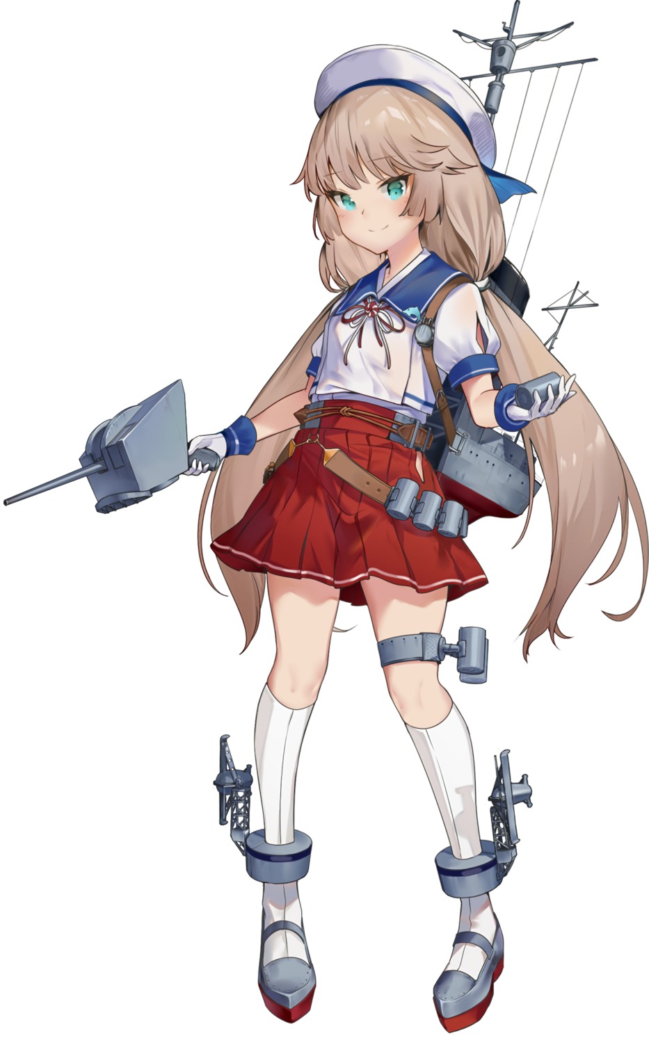 garter, heels, kantai_collection, mikura_(kancolle), see_through, seifuku, weapon, yamano_(yamanoh)