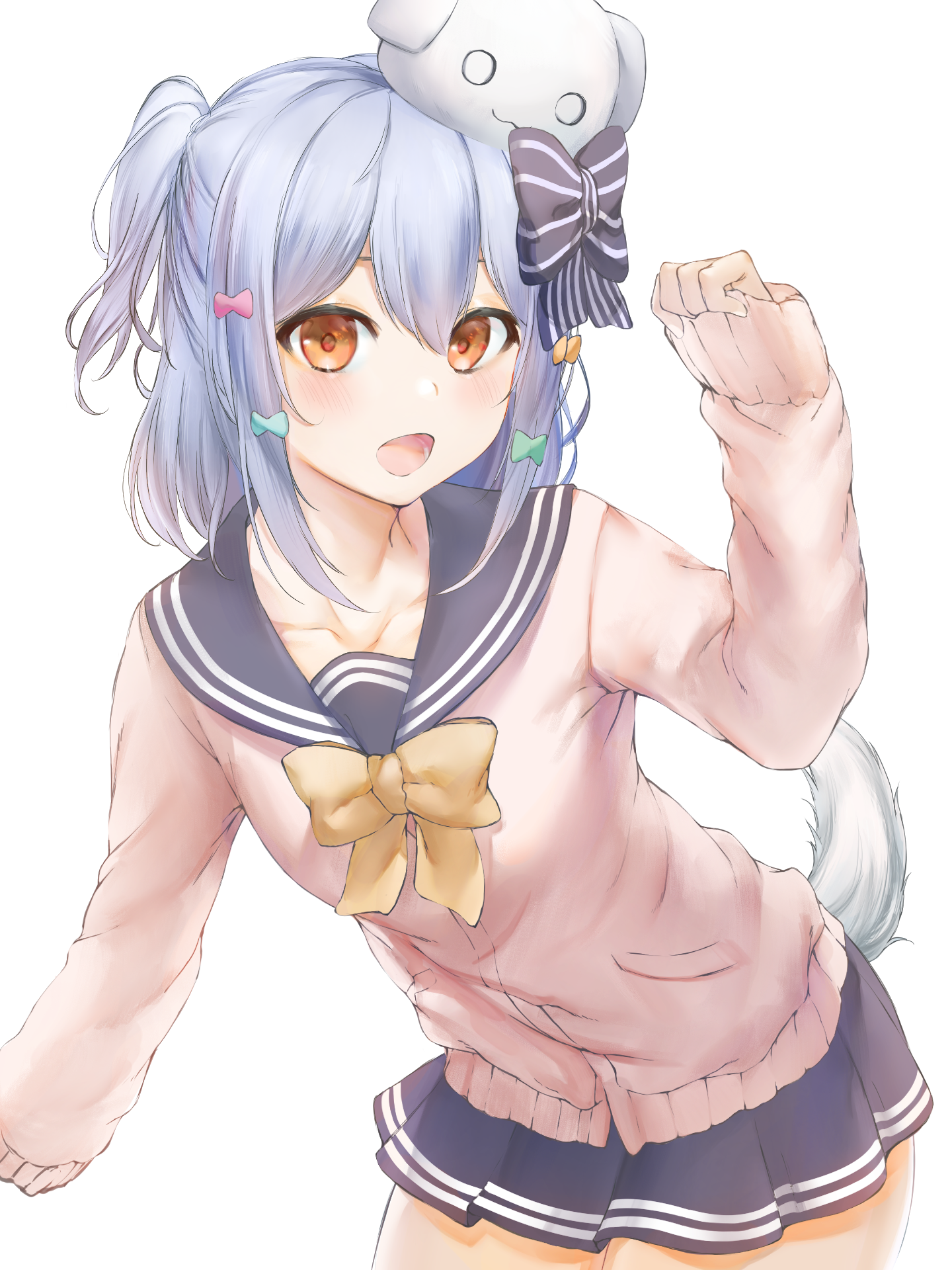 inuyama_tamaki, marulire, seifuku, sweater, tail, trap, tsukudani_norio_channel