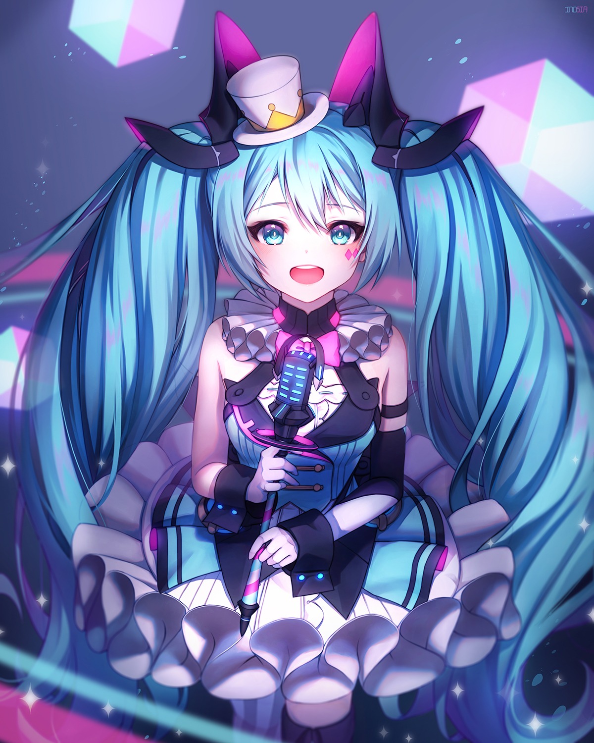 dress, hatsune_miku, inosia, magical_mirai, thighhighs, vocaloid