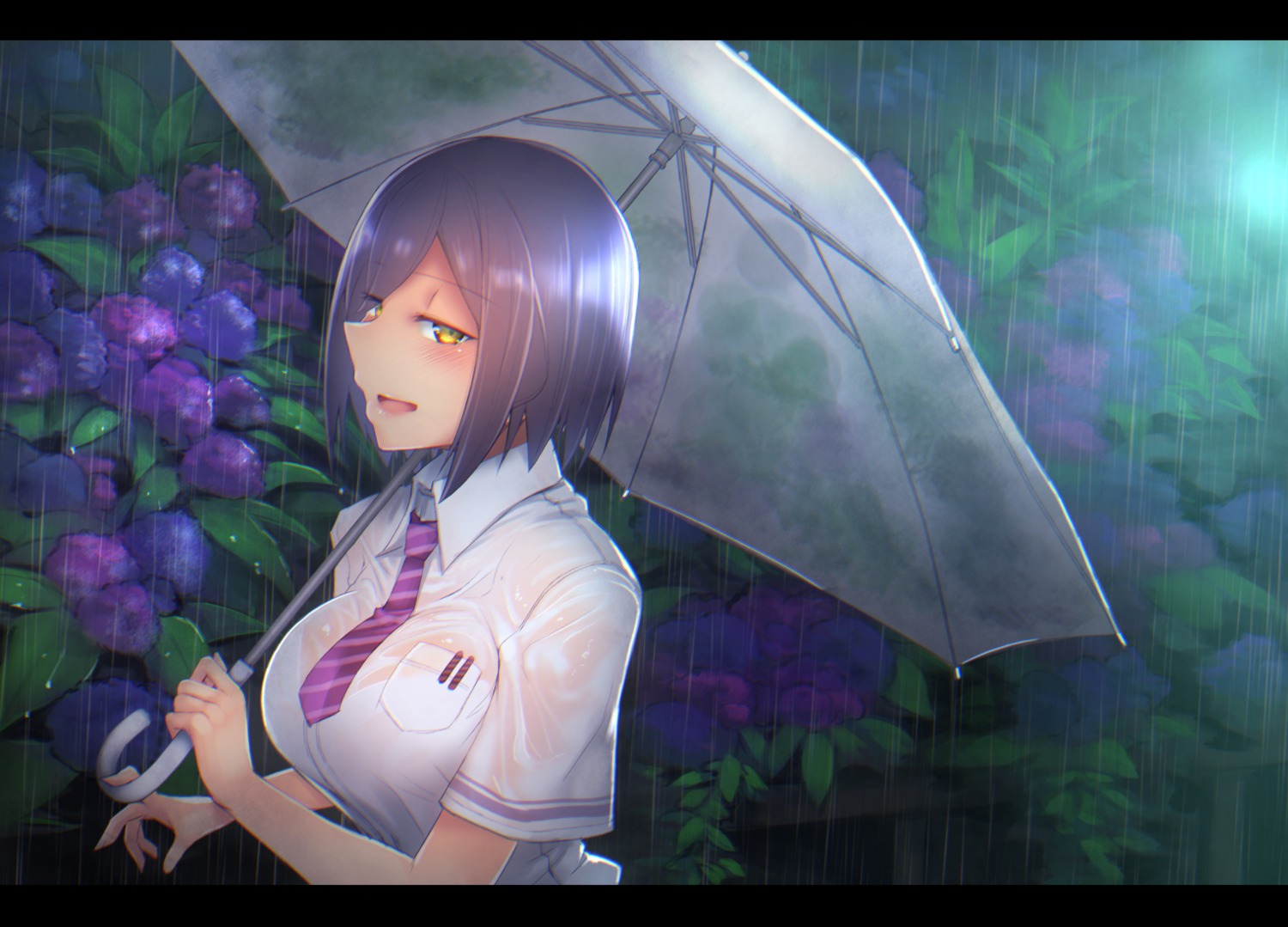 30min-5000yen, bra, kagami_uekusa, nijisanji, see_through, seifuku, wet, wet_clothes