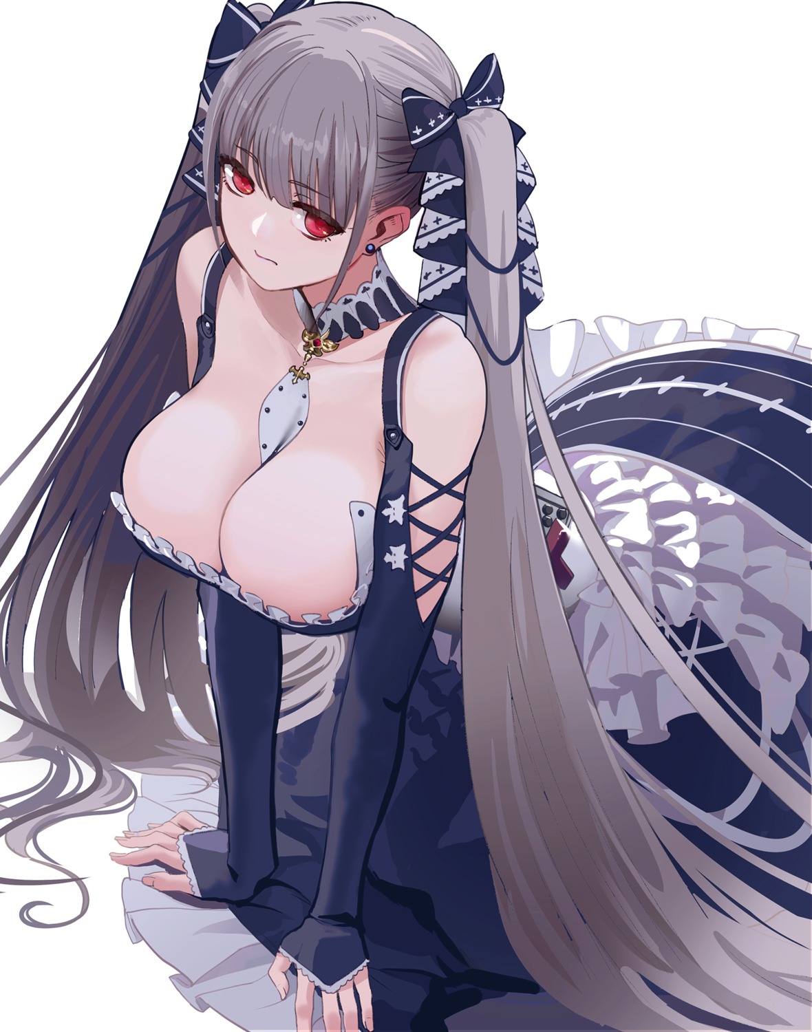 azur_lane, formidable_(azur_lane), gothic_lolita, lolita_fashion, moruga, no_bra