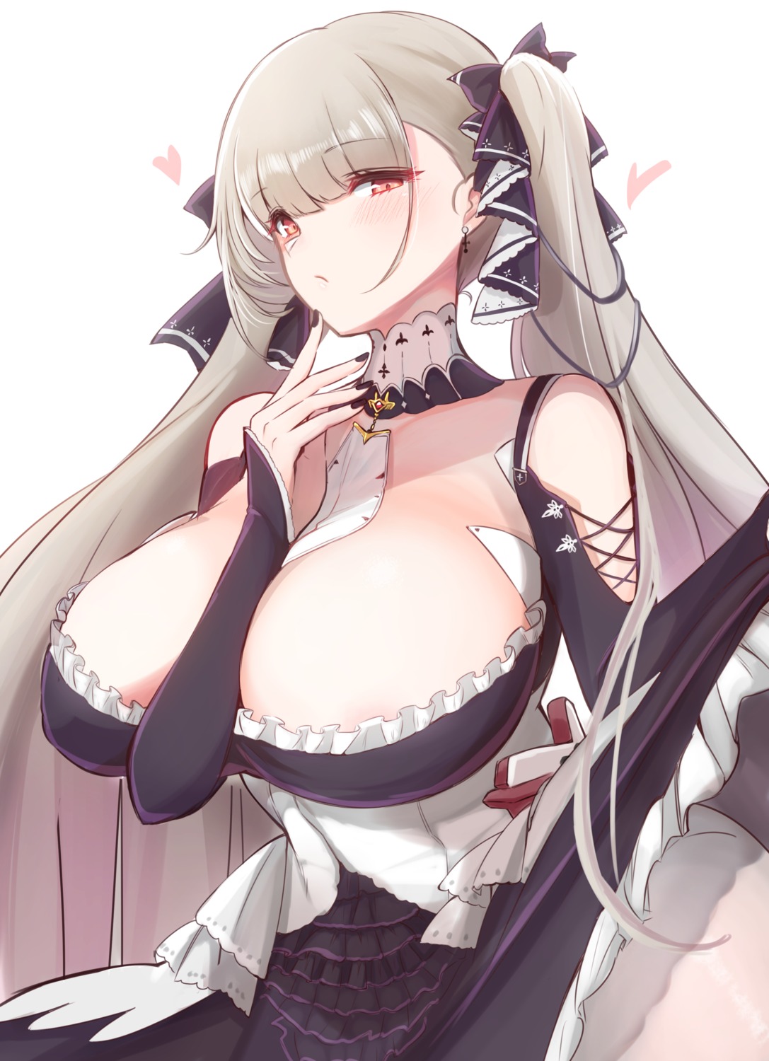 10eki_(tenchou), azur_lane, formidable_(azur_lane), gothic_lolita, lolita_fashion, no_bra, pantyhose, skirt_lift