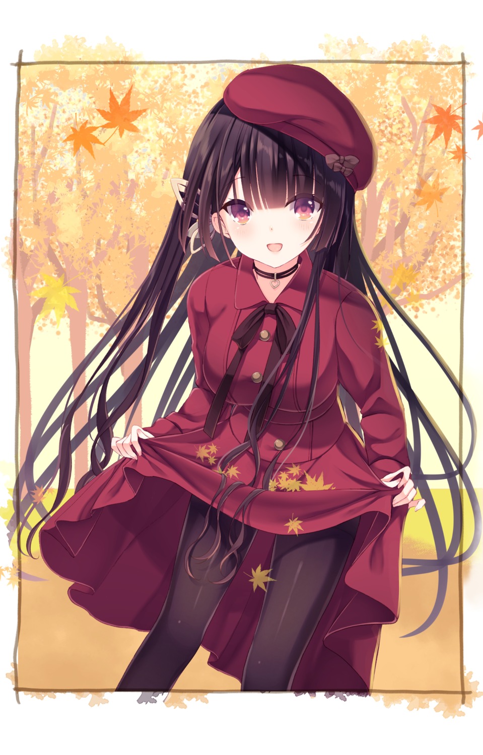 dress, humuyun, kazari_(humuyun), pantyhose, skirt_lift