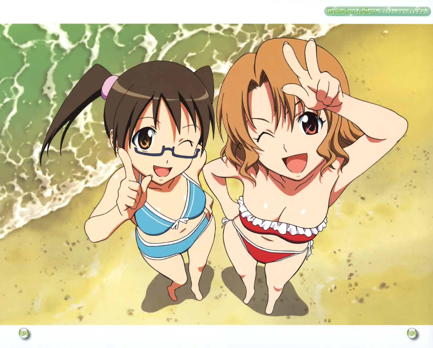 bikini, cleavage, megane, momioka_risa, sawada_mio, swimsuits, to_love_ru