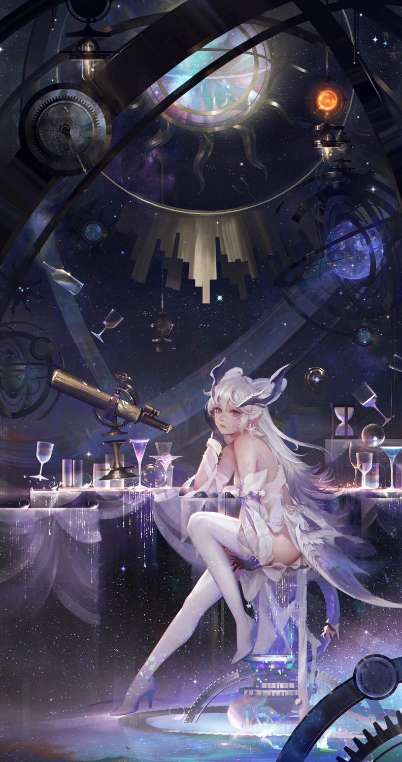 animal_ears, fom, heels, horns, thighhighs