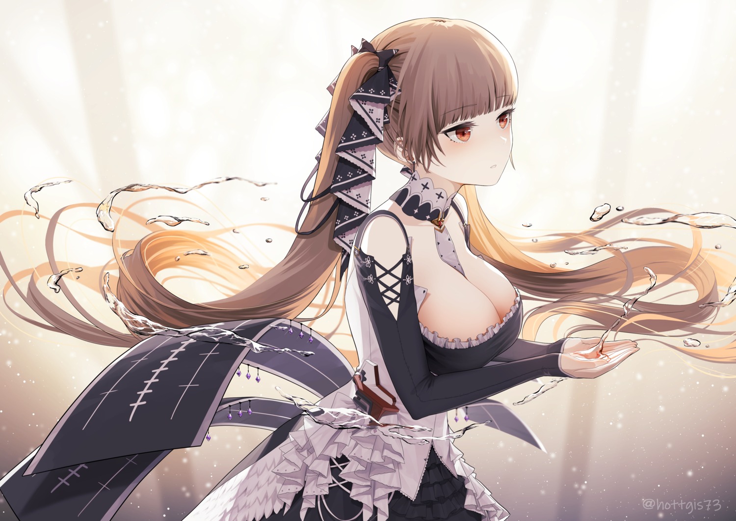 azur_lane, cleavage, formidable_(azur_lane), gothic_lolita, hototogisu., lolita_fashion, no_bra, shi_niao