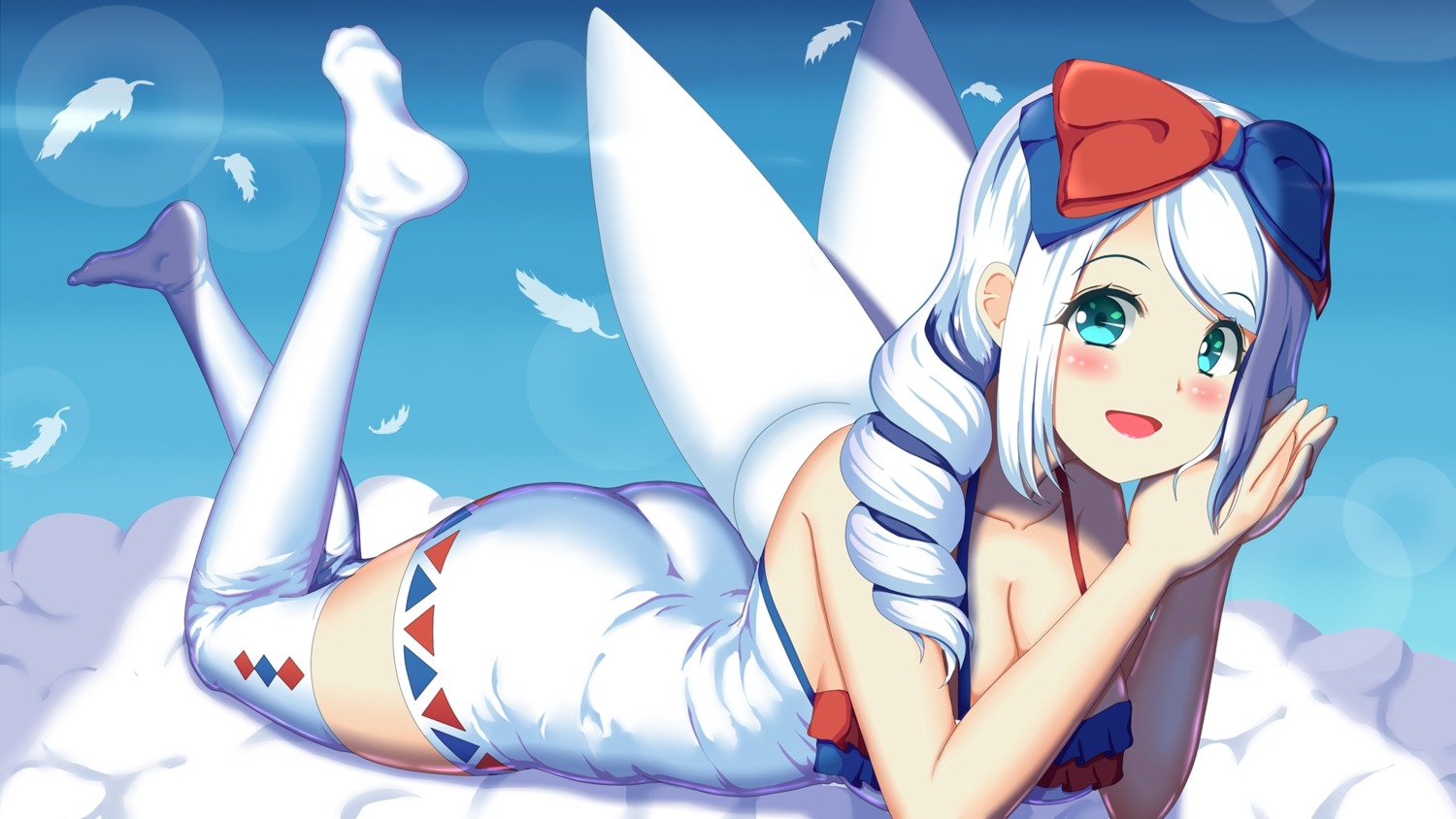 anthropomorphization, ass, cleavage, feet, pokemon, thighhighs, togekiss, wallpaper
