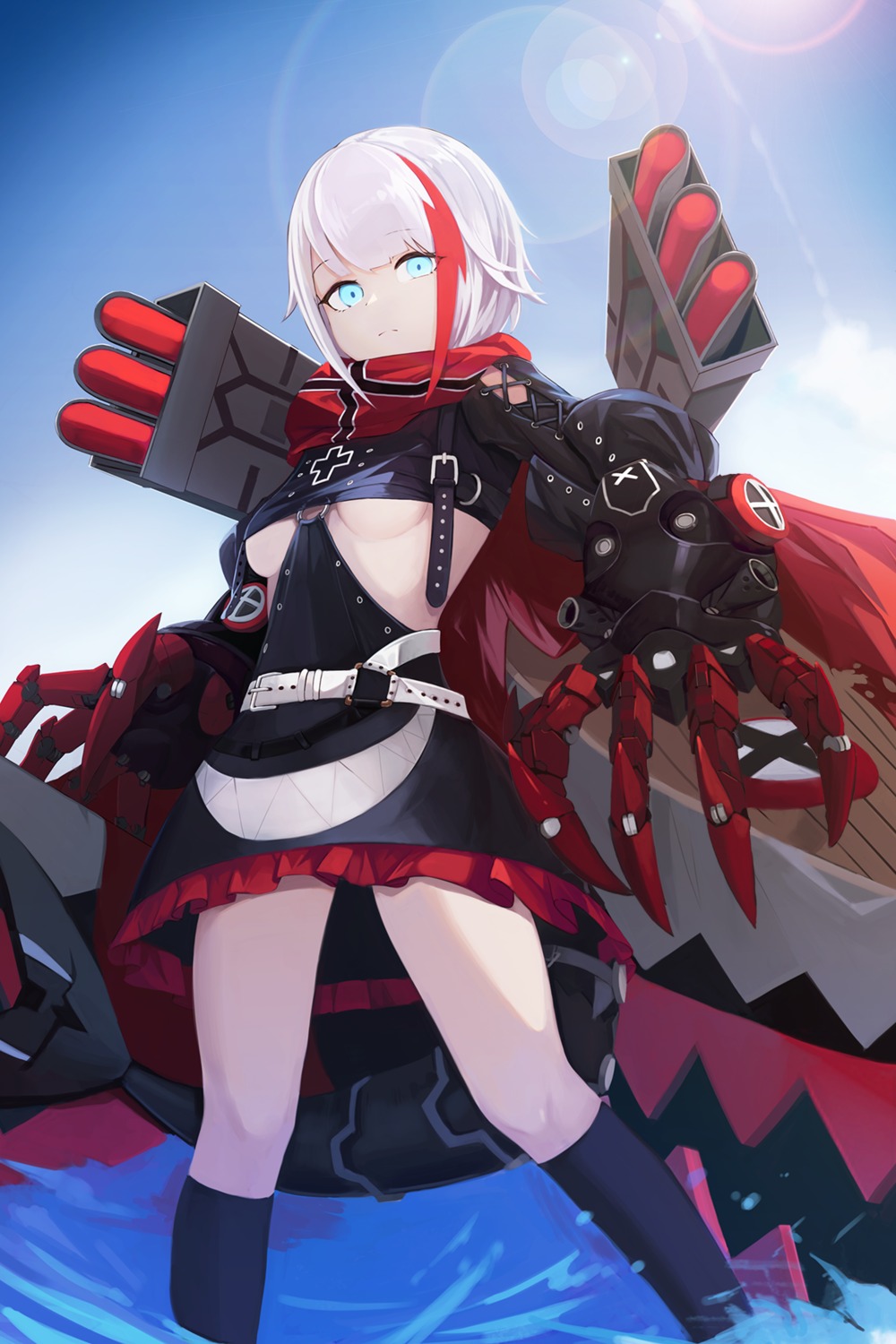 admiral_graf_spee_(azur_lane), anizi, azur_lane, no_bra, underboob, wet