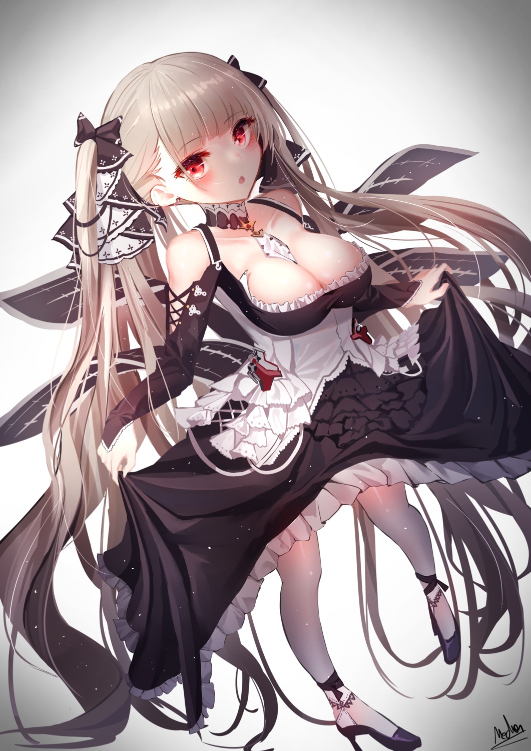 azur_lane, formidable_(azur_lane), gothic_lolita, heels, lolita_fashion, mecha_(alswp), no_bra, skirt_lift