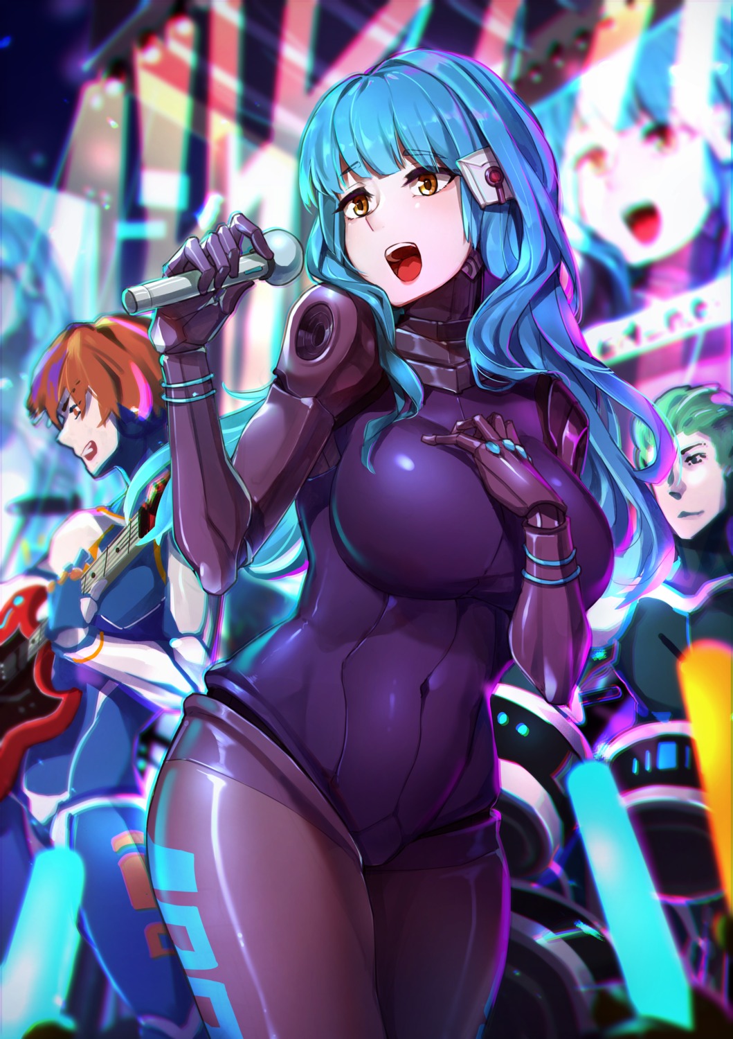 guitar, kira_miki, mecha_musume, mr.lime, va-11_hall-a