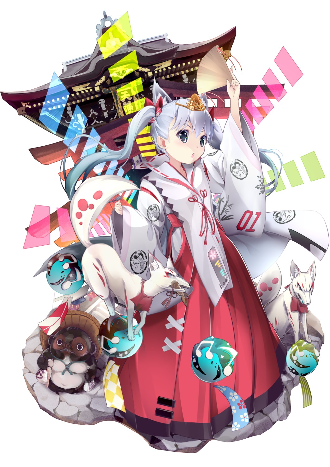 animal_ears, hatsune_miku, kureha_(angelite), miko, vocaloid