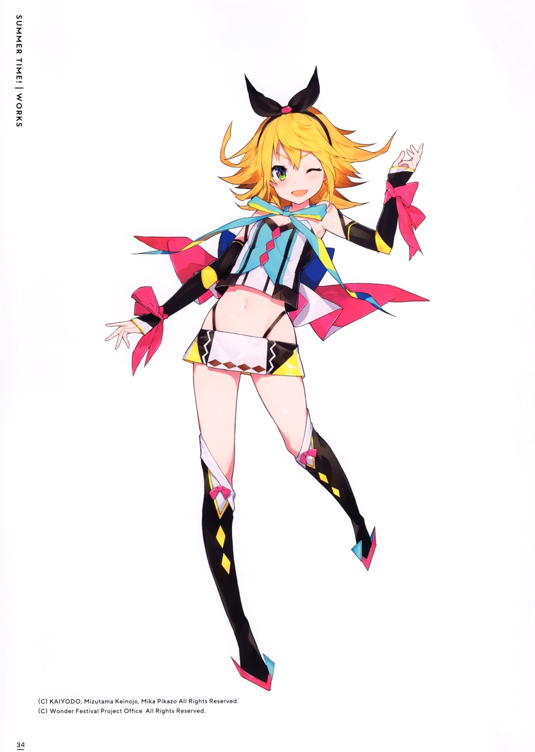 cleavage, mika_pikazo, pantsu, thighhighs, wonder_festival