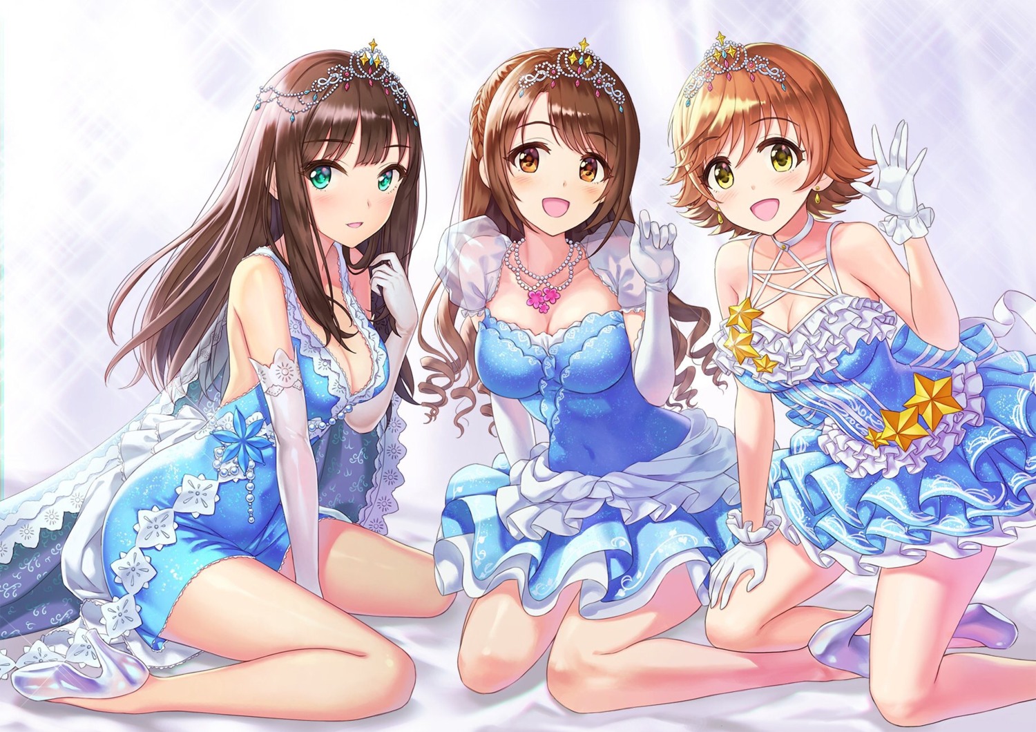 cleavage, dress, hamahama, heels, honda_mio, shibuya_rin, shimamura_uzuki, the_idolm@ster