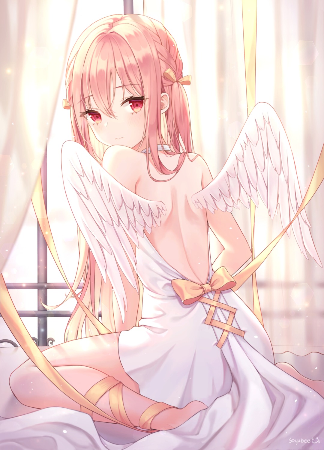 angel, dress, no_bra, soyubee, wings