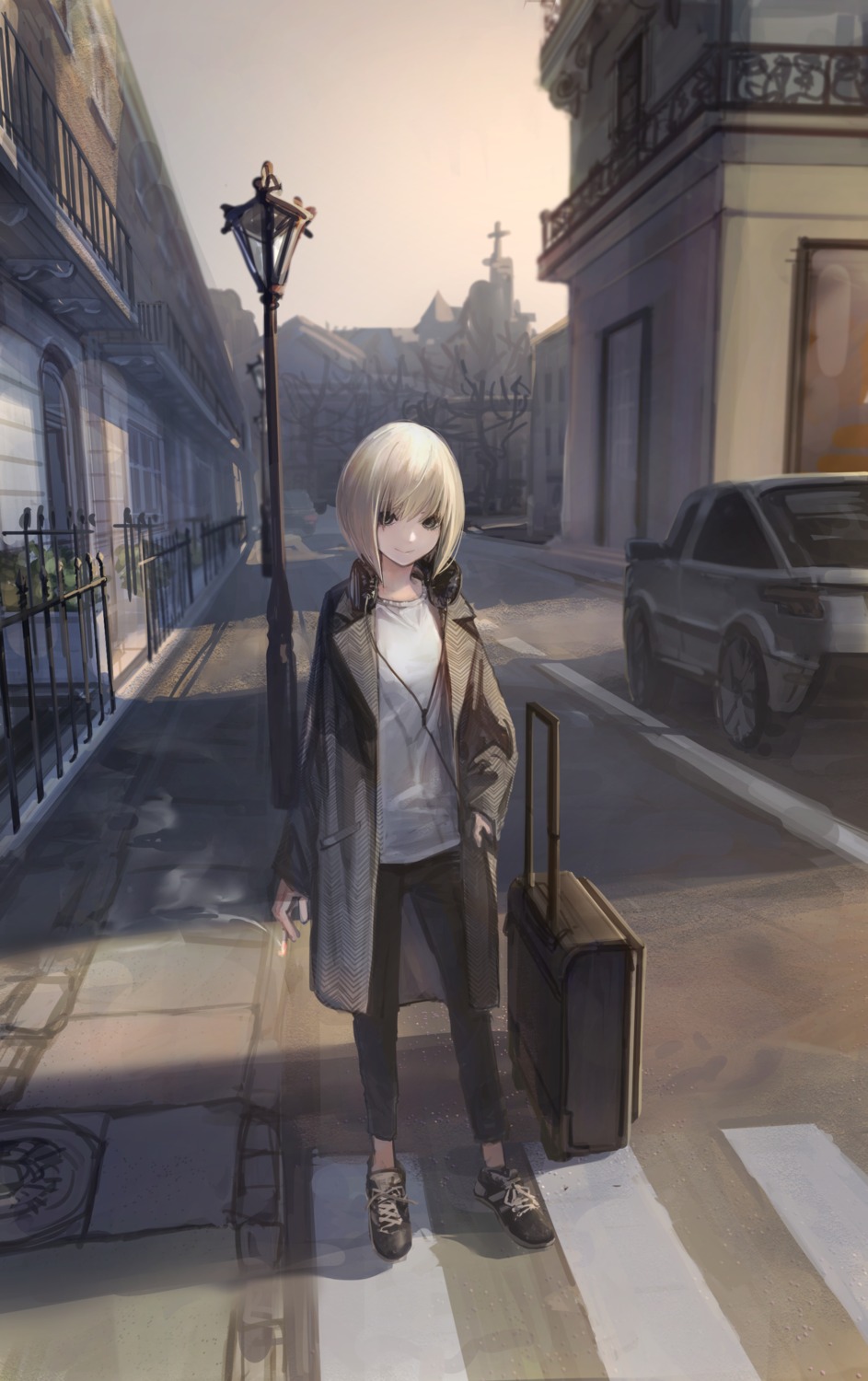 hashimoto_kokai, headphones, smoking