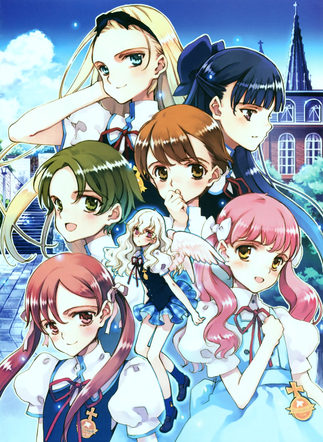 angel, dress, kagamiya_rin, kawasaki_yukina, koishikawa_kohane, littlewitch, mizuhara_tsuzumi, onodera_asahi