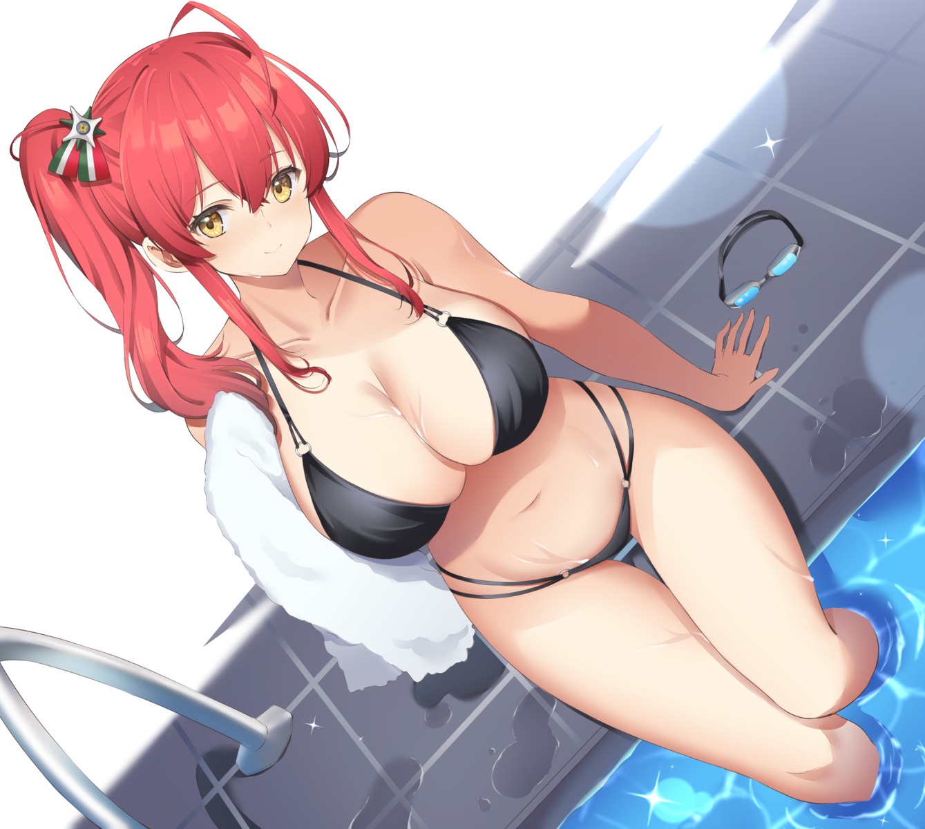 azur_lane, bikini, swimsuits, wet, yuzu-aki, zara_(azur_lane)