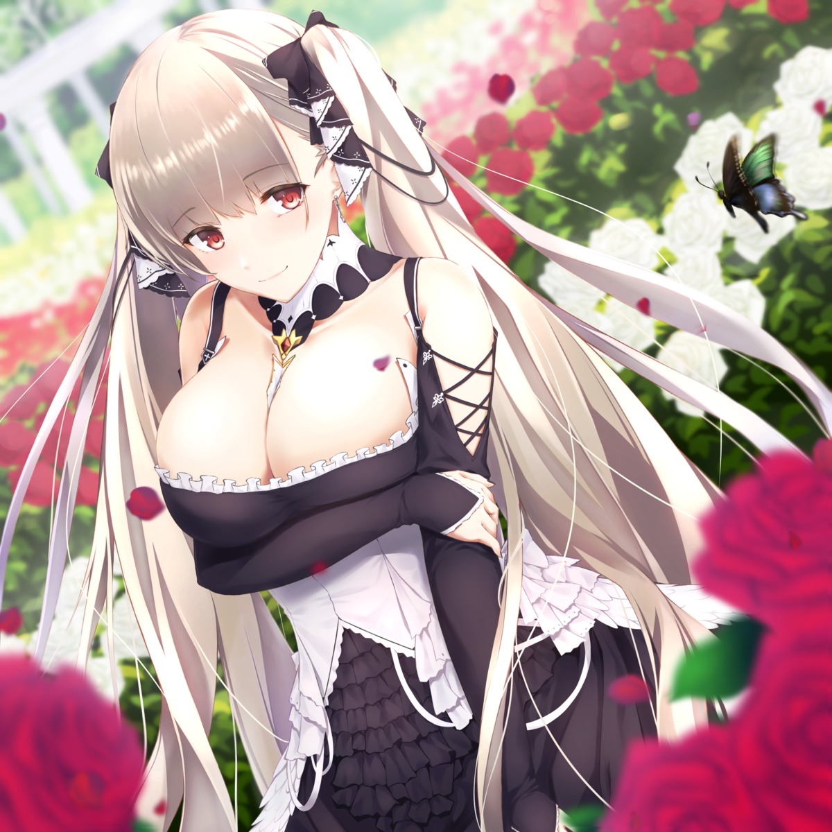 azur_lane, breast_hold, enchuu, formidable_(azur_lane), gothic_lolita, lolita_fashion, no_bra
