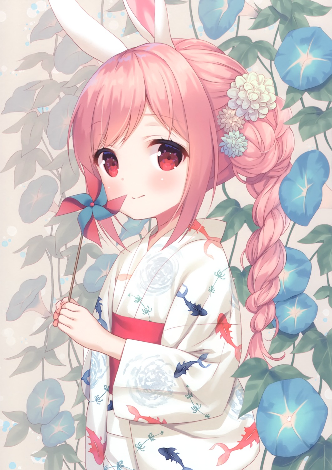 animal_ears, bunny_ears, chitosezaka_suzu, legato, yukata