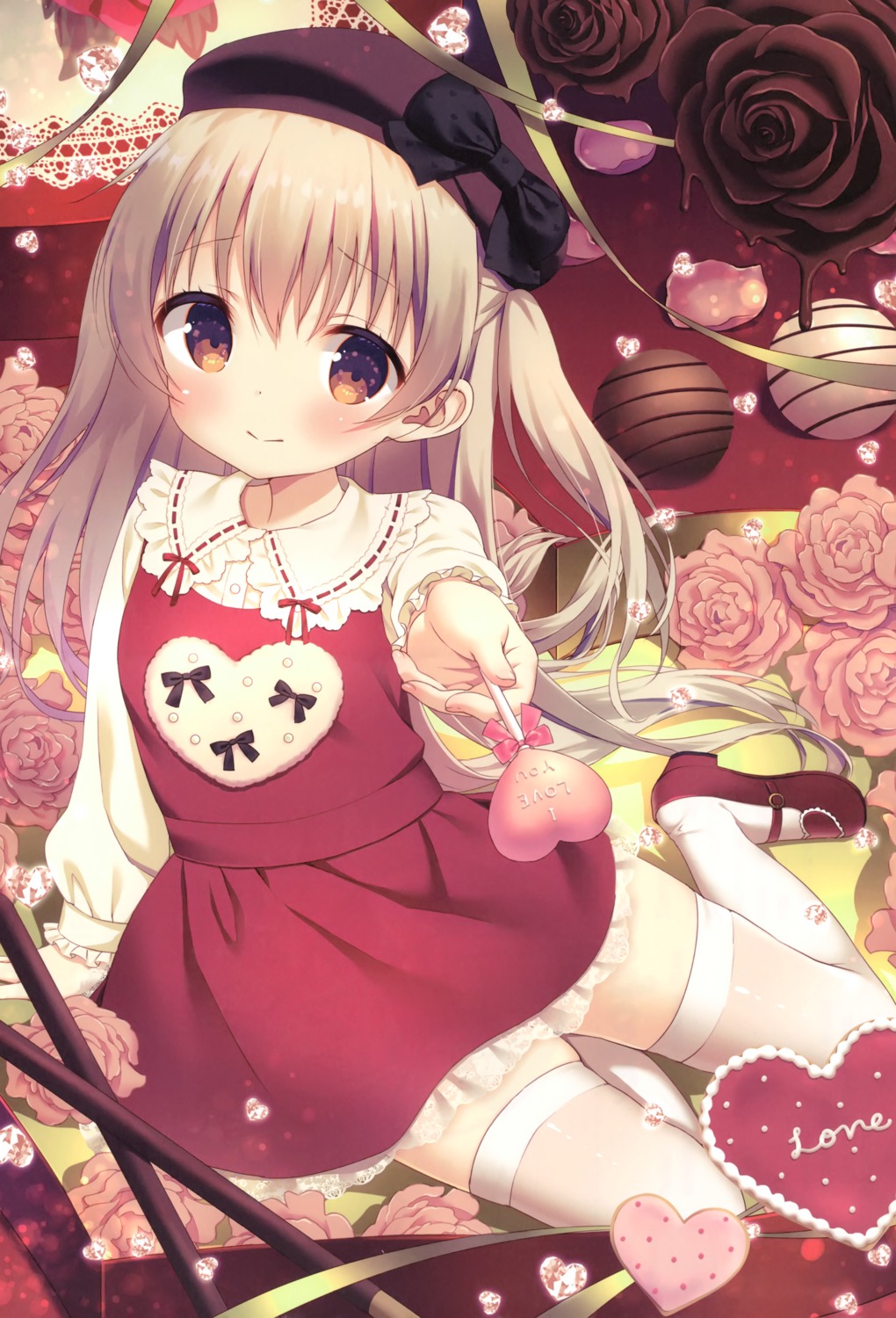 chitosezaka_suzu, dress, legato, lolita_fashion, thighhighs, valentine