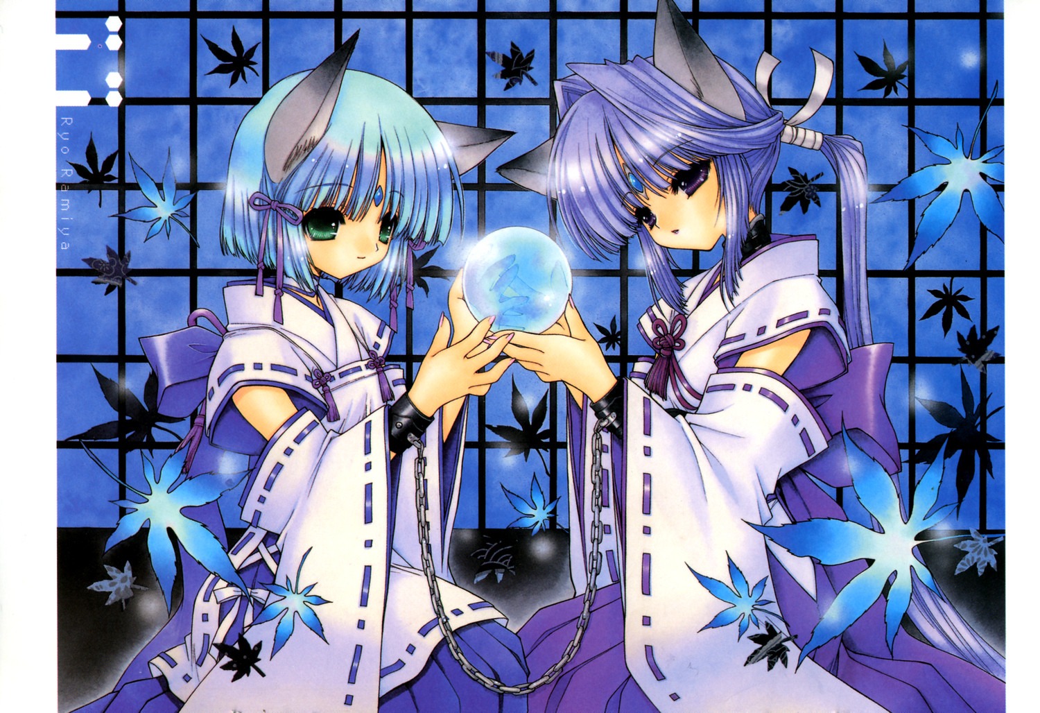 animal_ears, miko, nekomimi, ramiya_ryou
