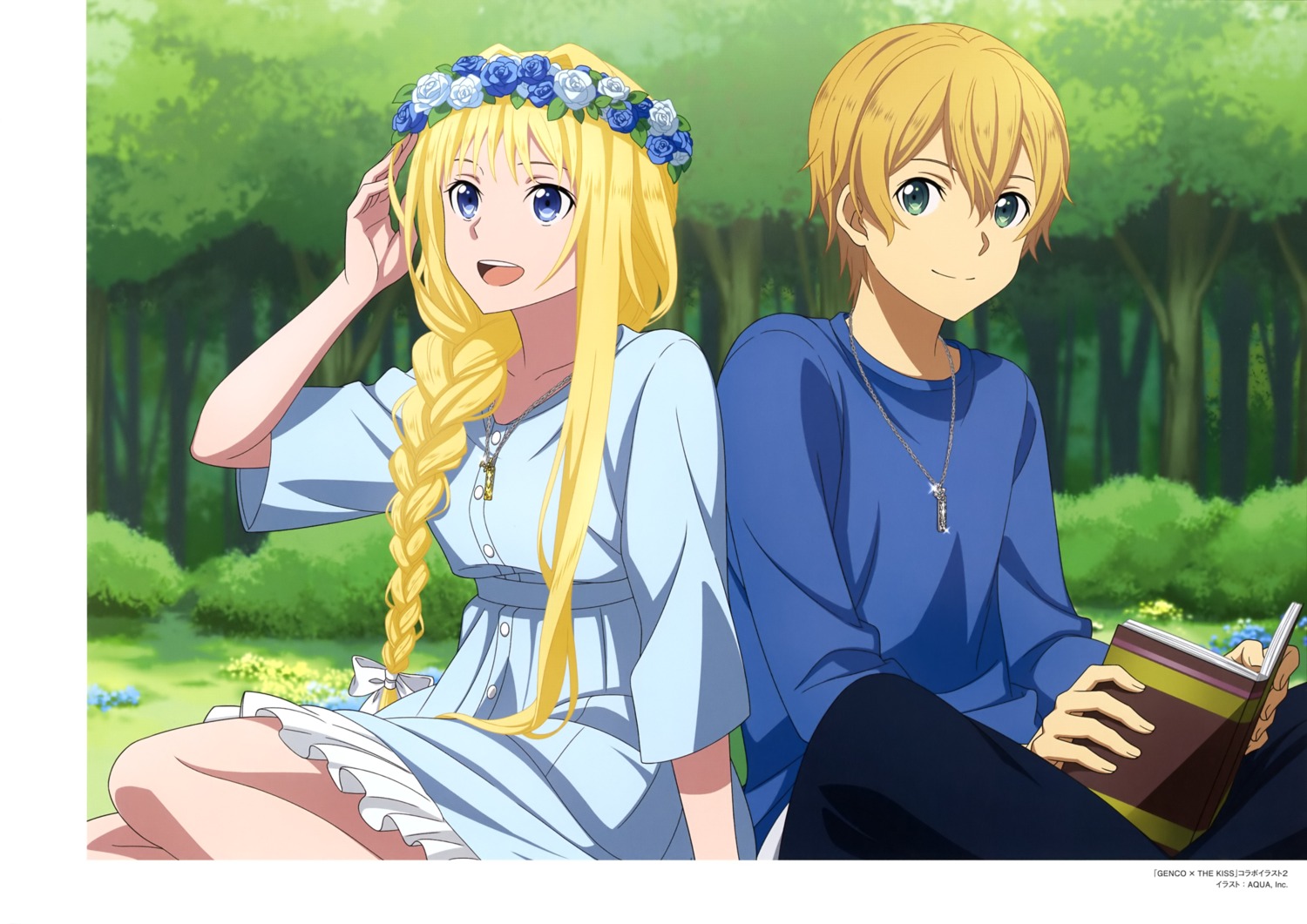 a-1_pictures, alice_zuberg, aquastar_inc., dress, eugeo, sword_art_online, sword_art_online_alicization