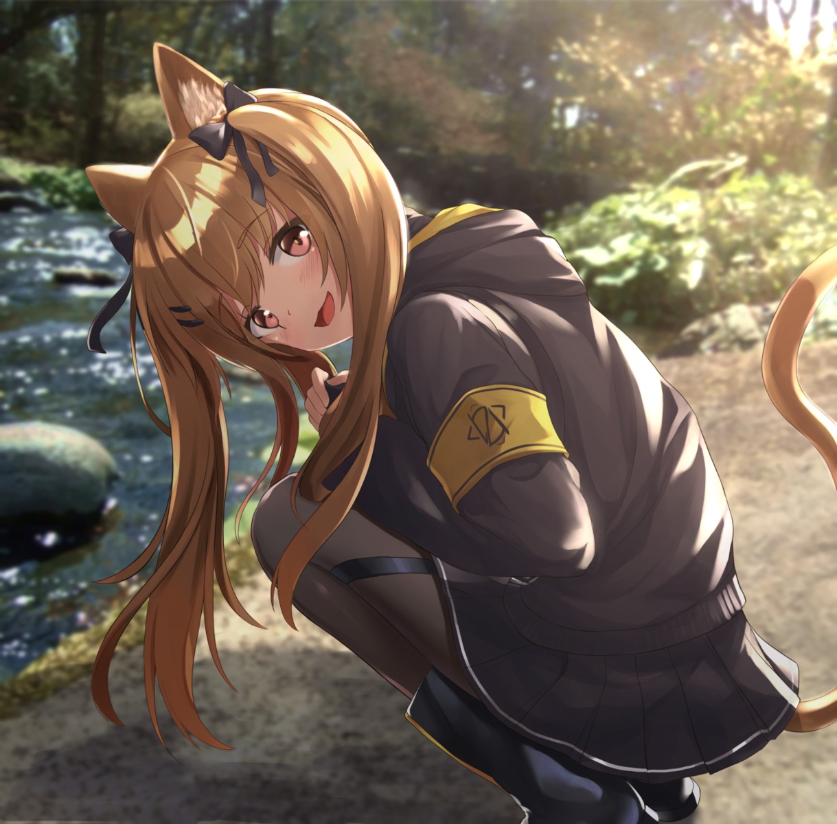 akabane_hibame, animal_ears, girls_frontline, nekomimi, pantyhose, tail, ump9_(girls_frontline)