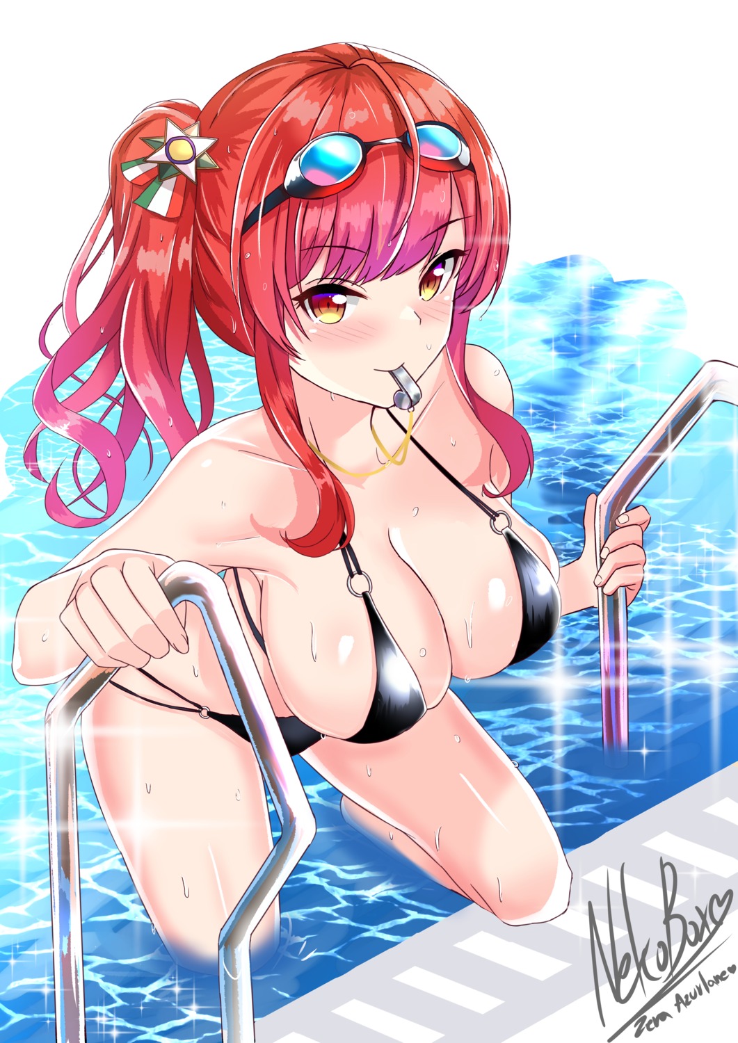 azur_lane, bikini, cleavage, nekobox, swimsuits, wet, zara_(azur_lane)