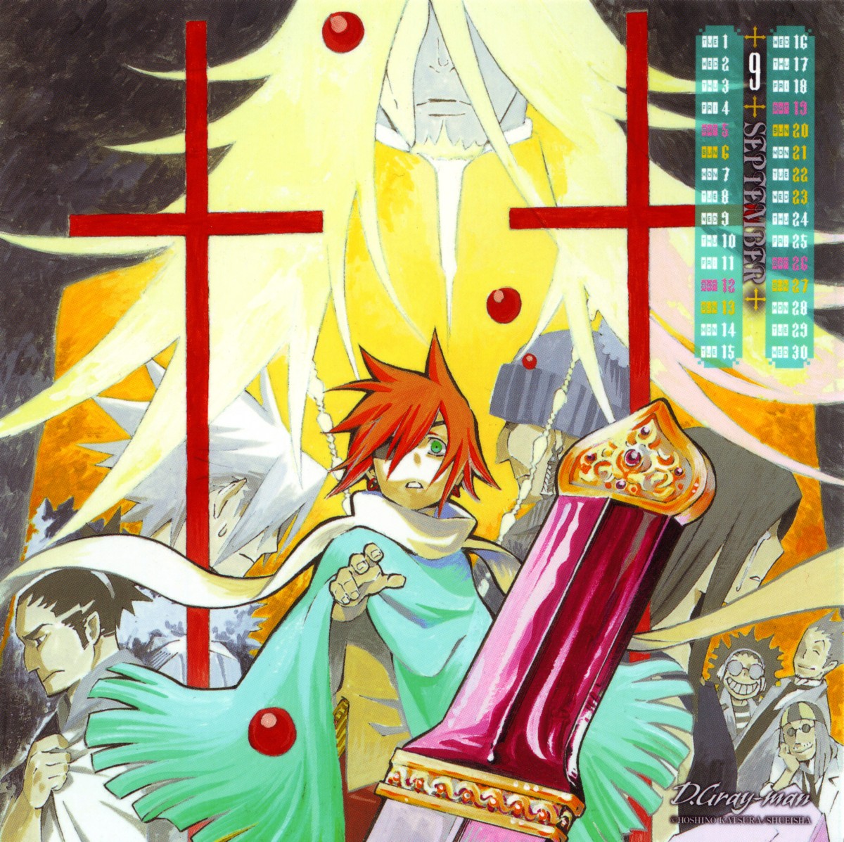 allen_walker, bookman, calendar, cross_marian, d.gray-man, hoshino_katsura, lavi, male